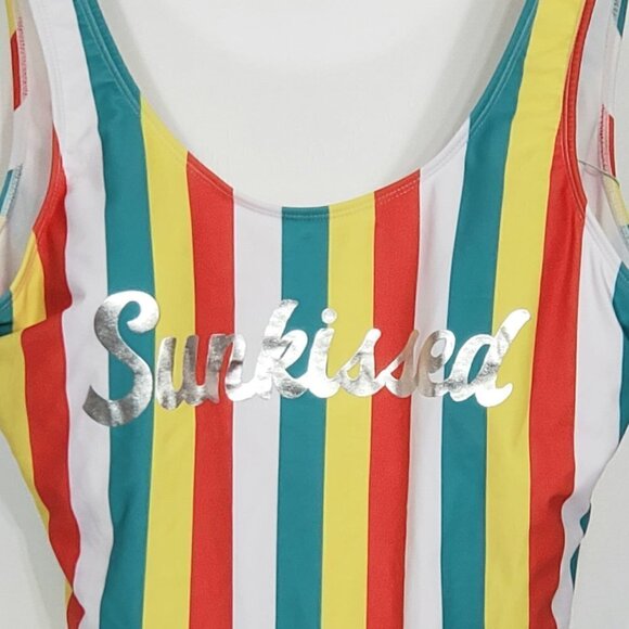 NWT  Funnygirl  Striped One Piece Swimsuit SUNKISSED Sz XL - Picture 3 of 5